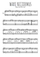 Téléchargez l'arrangement pour piano de la partition de henry-clay-work-wake-nicodemus en PDF